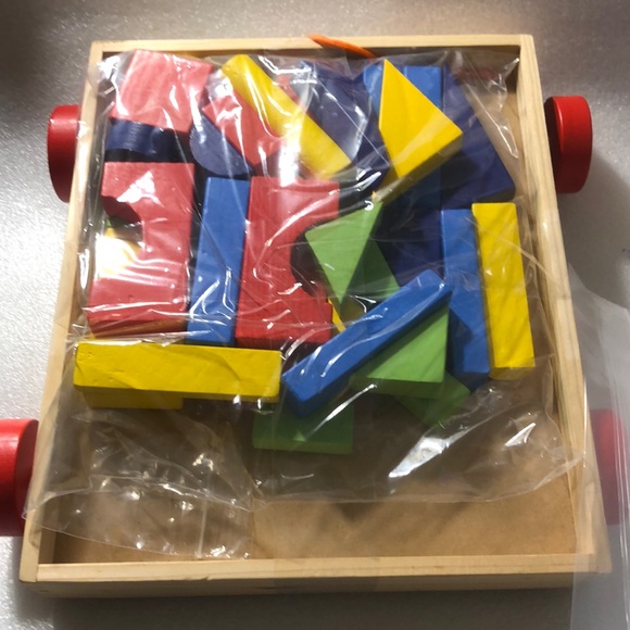 blocks Pattern wooden Blocks Build Math tiles manipulatives shapes - Picture 1 of 9